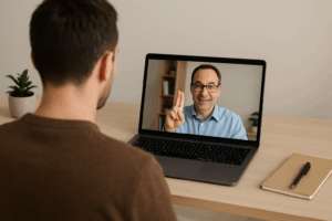 EMDR Online. Immagine di una sessione EMDR da casa.